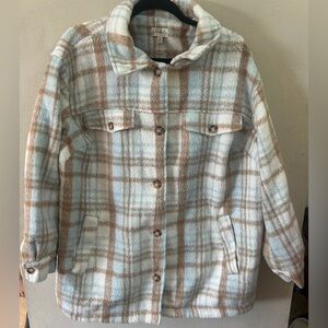 Wonderly plus size faux wool shacket